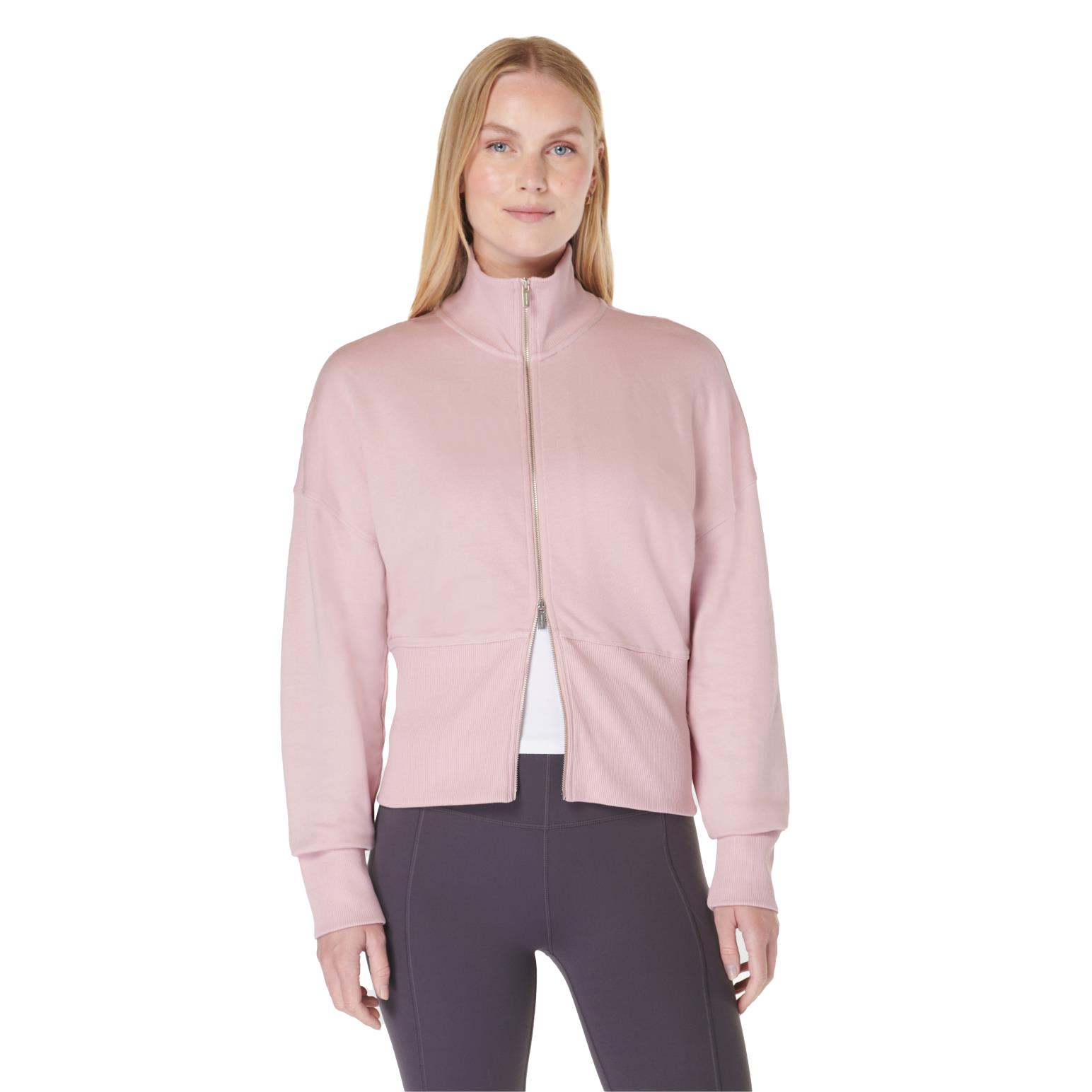 Sweaty Betty After Class Zip Up Sweatshirt Pirouette Pink